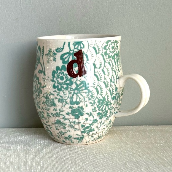 Anthropologie Other - ANTHROPOLOGIE porcelain d floral handmade mug